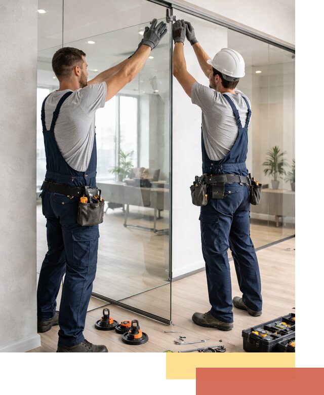 Безрамные стеклянные перегородки под ключ в Можге