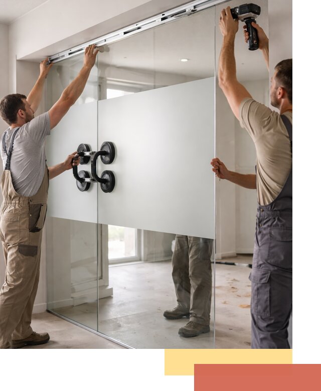 Матовые стеклянные перегородки под ключ в Можге