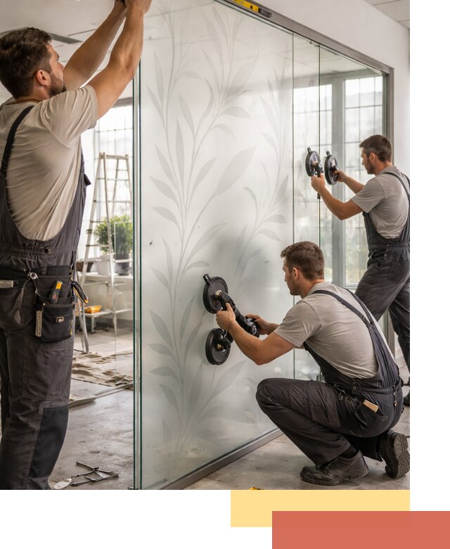 Стеклянные перегородки с рисунком на заказ в Можге