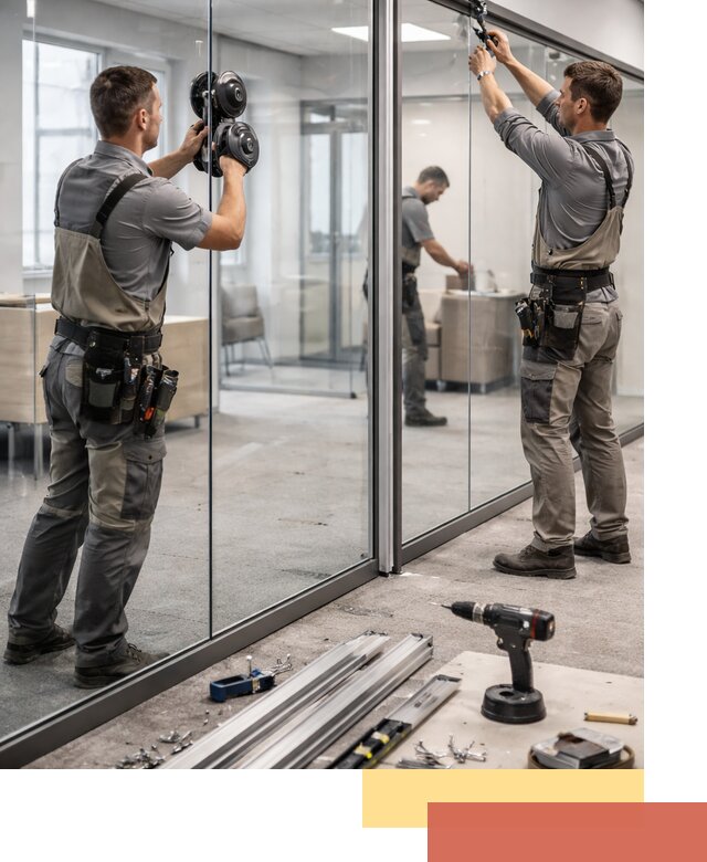 Стеклянные офисные перегородки под ключ в Можге