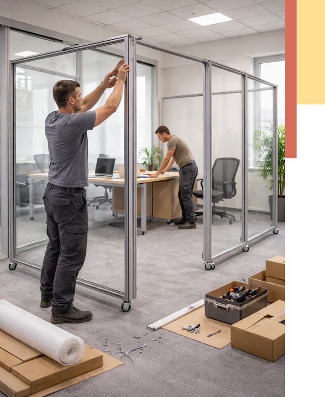 Мобильные офисные перегородки в Можге от 12660 руб. — установка под ключ | ОТДЕЛОЧНИК-Мжг