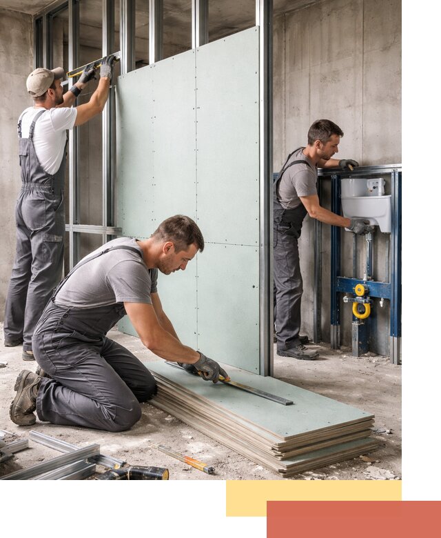 Монтаж и ремонт сантехнических перегородок в Можге