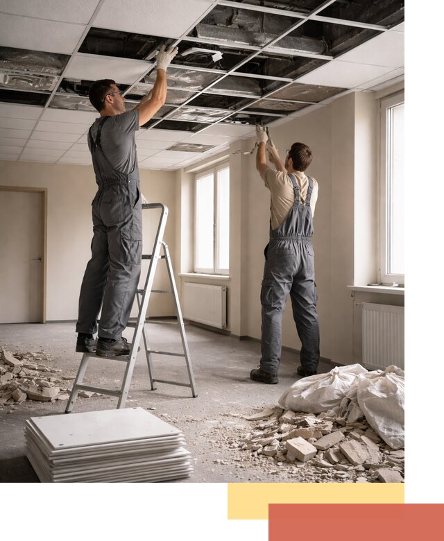 Демонтаж потолков Армстронг профессионально в Можге