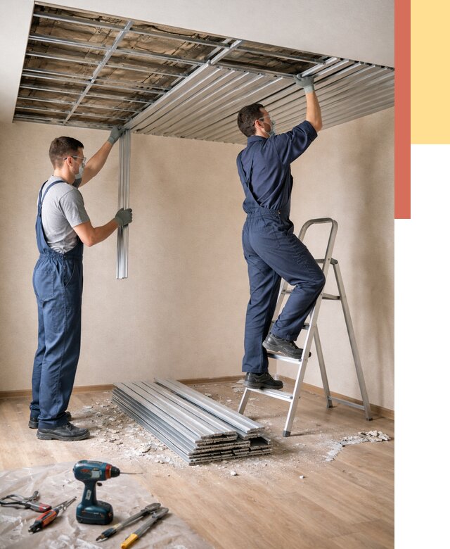 Демонтаж реечного потолка в Можге от 4558 руб. быстро и недорого | ОТДЕЛОЧНИК-Мжг