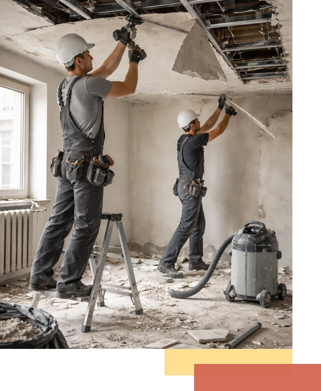 Демонтаж гипсокартонного потолка в Можге быстро и аккуратно