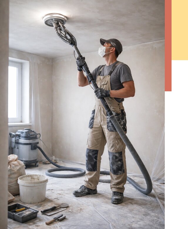 Шлифовка потолка в Можге от 3545 руб. — услуги шлифования потолка | ОТДЕЛОЧНИК-Мжг