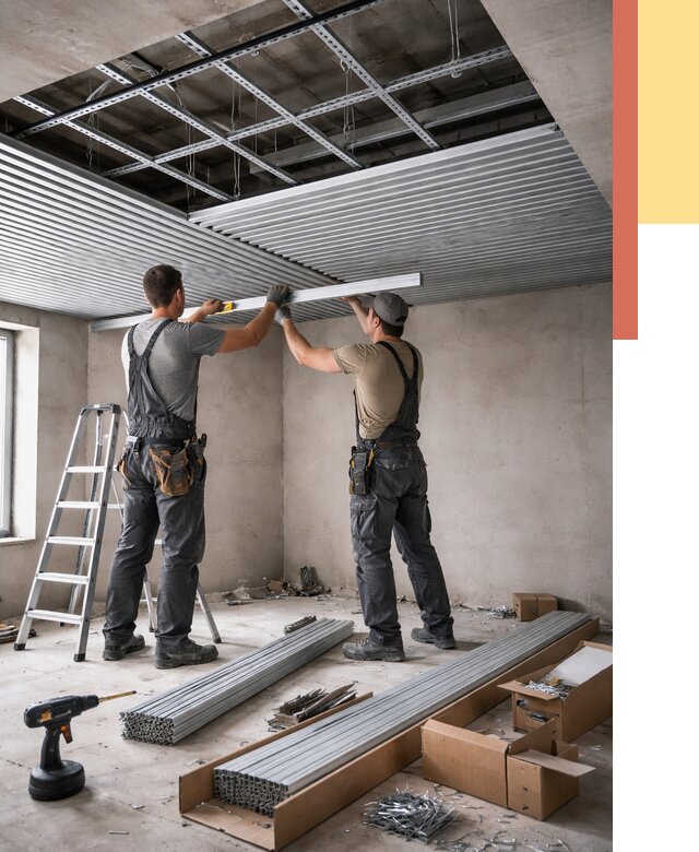 Монтаж реечного потолка в Можге от 4558 руб. под ключ | ОТДЕЛОЧНИК-Мжг