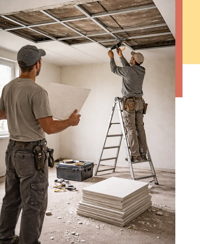 Замена плит подвесного потолка в Можге от 1772 руб. быстро и недорого | ОТДЕЛОЧНИК-Мжг