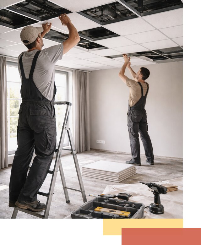 Замена плит подвесного потолка в Можге быстро и качественно