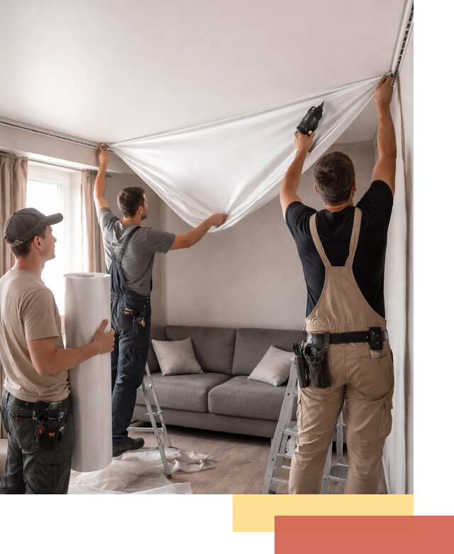 Монтаж сатинового натяжного потолка в Можге качественно и быстро