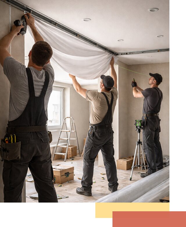 Монтаж парящего натяжного потолка под ключ в Можге