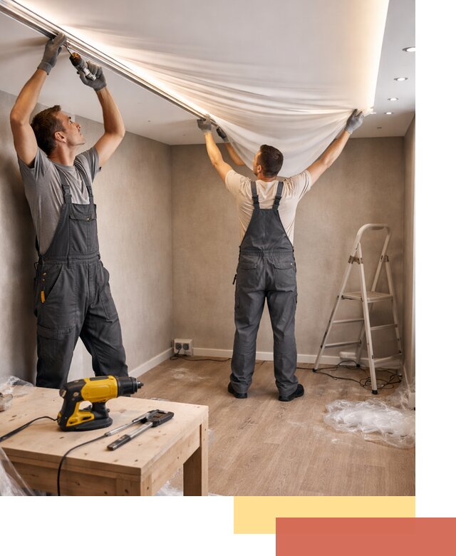 Монтаж натяжного потолка с подсветкой в Можге цена и сроки