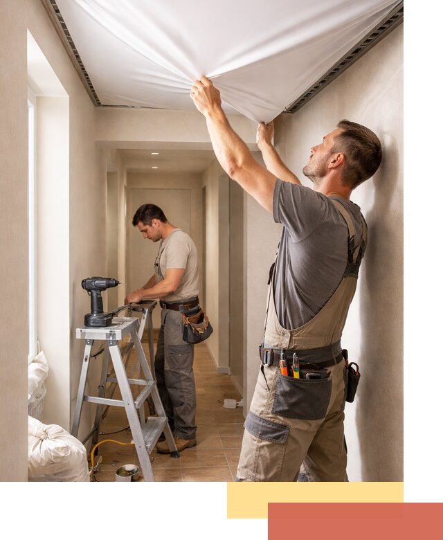 Монтаж натяжного потолка в прихожей в Можге