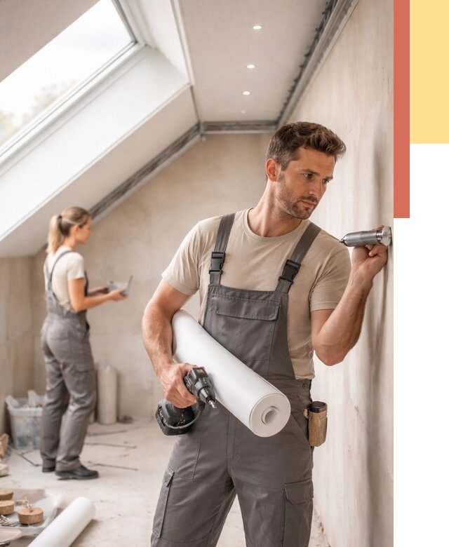 Монтаж натяжного потолка на мансарде в Можге от 3545 руб. | ОТДЕЛОЧНИК-Мжг