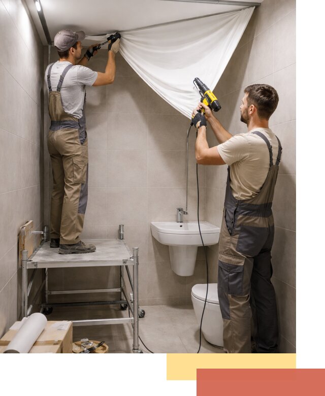 Монтаж натяжного потолка в санузле в Можге