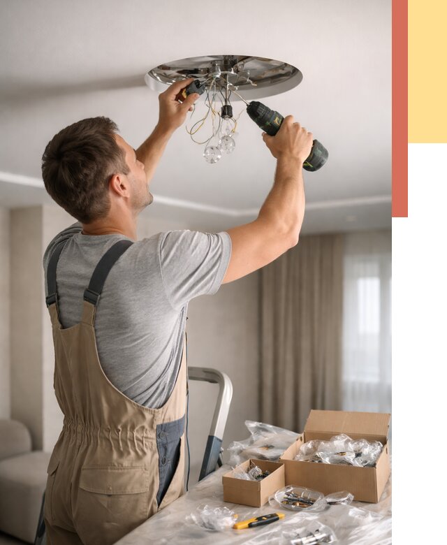 Установка люстры в натяжной потолок в Можге от 1215 руб. | Быстро и недорого — ОТДЕЛОЧНИК-Мжг