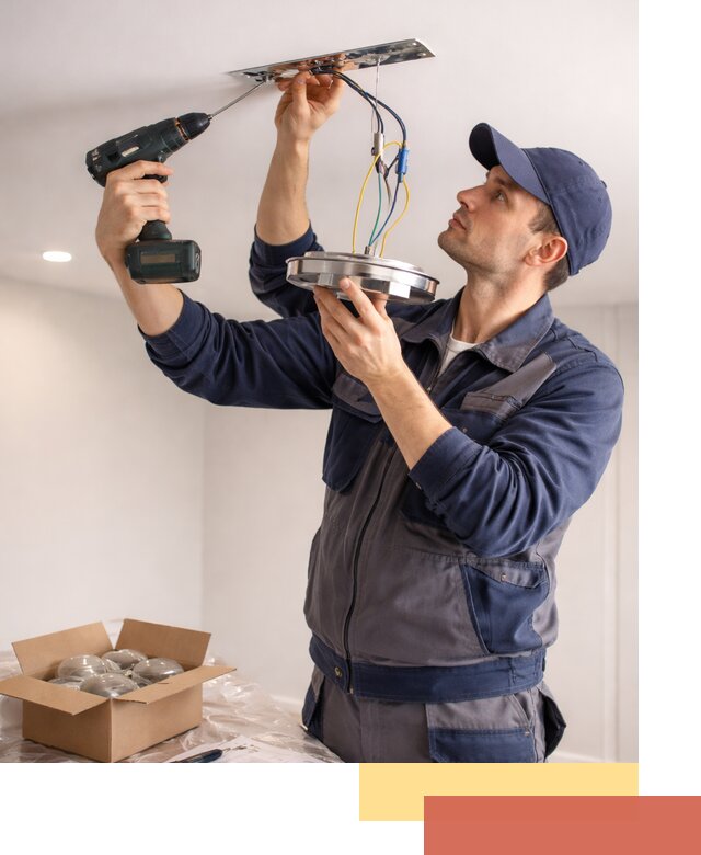 Установка люстры в натяжной потолок в Можге