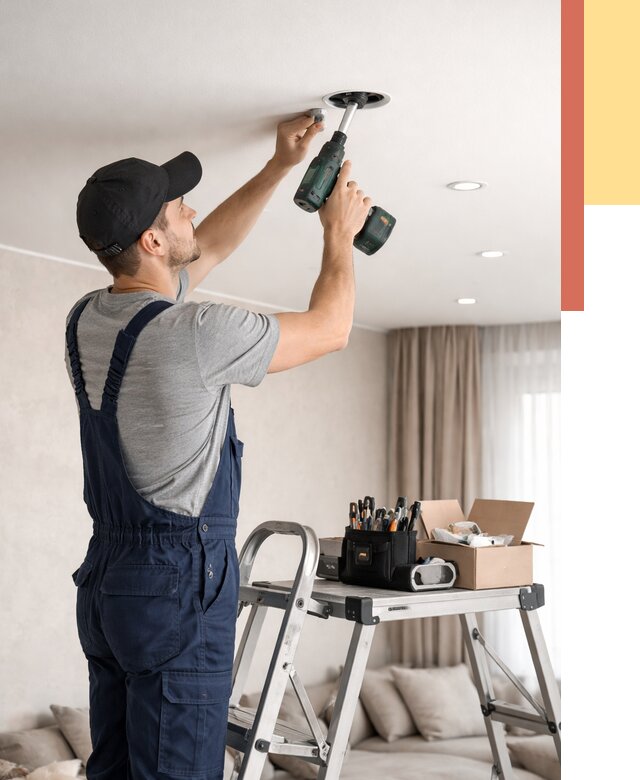 Установка и монтаж точечных светильников в натяжной потолок в Можге от 1823 руб. | ОТДЕЛОЧНИК-Мжг