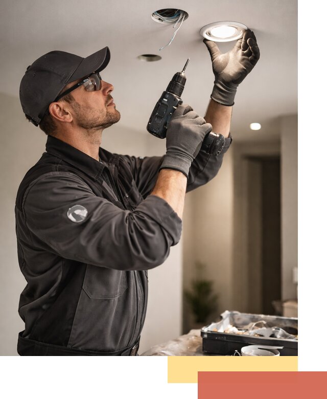 Установка точечных светильников в натяжной потолок в Можге