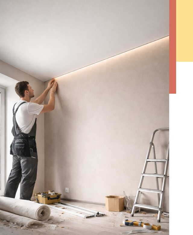 Теневые натяжные потолки в Можге от 8305 руб. под ключ | ОТДЕЛОЧНИК-Мжг