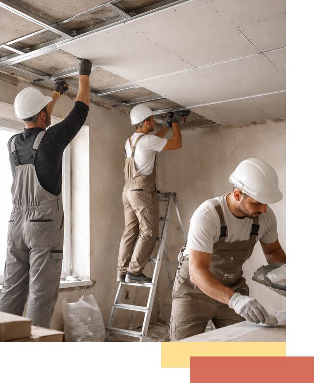 Одноуровневый потолок из гипсокартона в Можге — монтаж и отделка