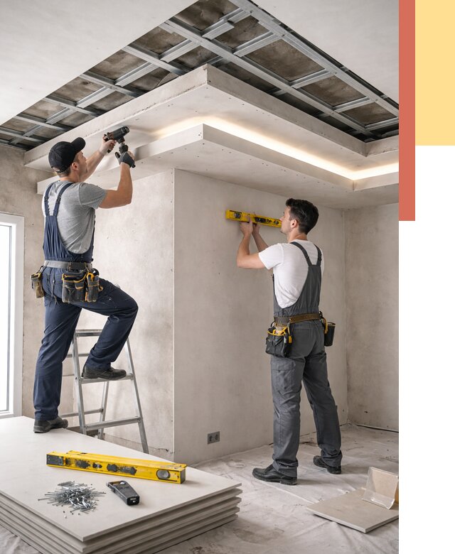 Двухуровневый потолок из гипсокартона в Можге от 1469 руб. под ключ | ОТДЕЛОЧНИК-Мжг