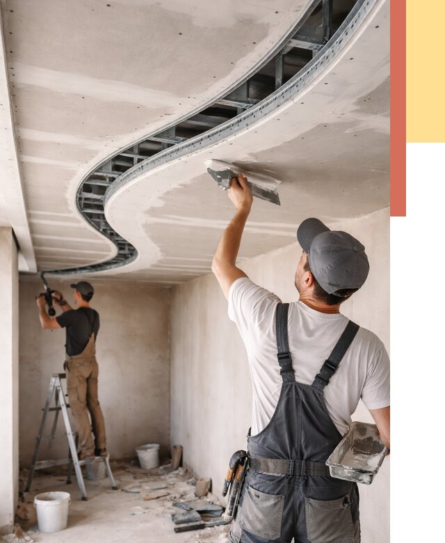 Криволинейный потолок из гипсокартона в Можге от 2127 руб./м2 | ОТДЕЛОЧНИК-Мжг