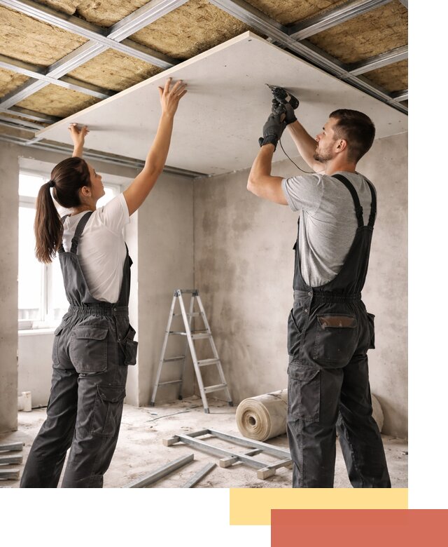 Звукоизоляция потолка из ГКЛ в Можге профессионально и надежно