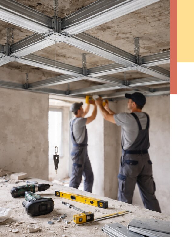 Монтаж каркаса потолка из профиля в Можге от 4558 руб. — услуги ОТДЕЛОЧНИК-Мжг