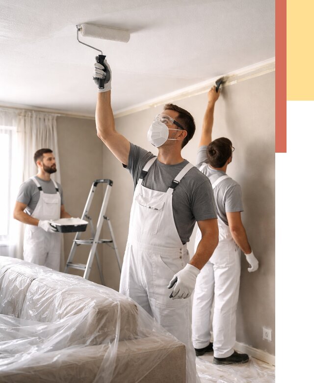 Покраска потолка водоэмельсионной краской в Можге от 2228 руб/м² — услуги под ключ | ОТДЕЛОЧНИК-Мжг