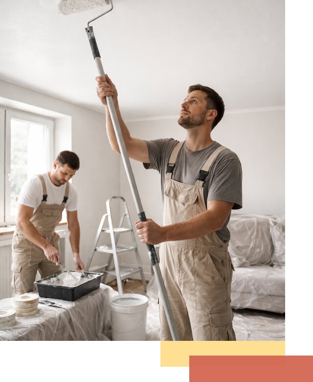 Покраска потолка водоэмульсионной краской в Можге