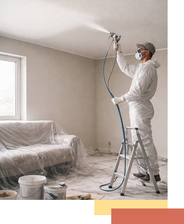 Покраска потолка краскопультом в Можге быстро и качественно
