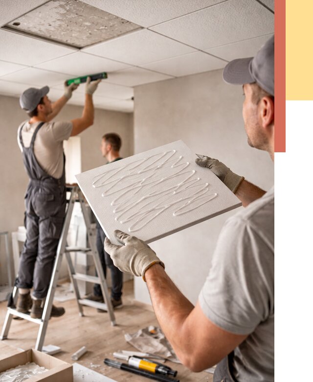 Монтаж потолочной плитки в Можге от 4558 руб. — быстро и недорого | ОТДЕЛОЧНИК-Мжг