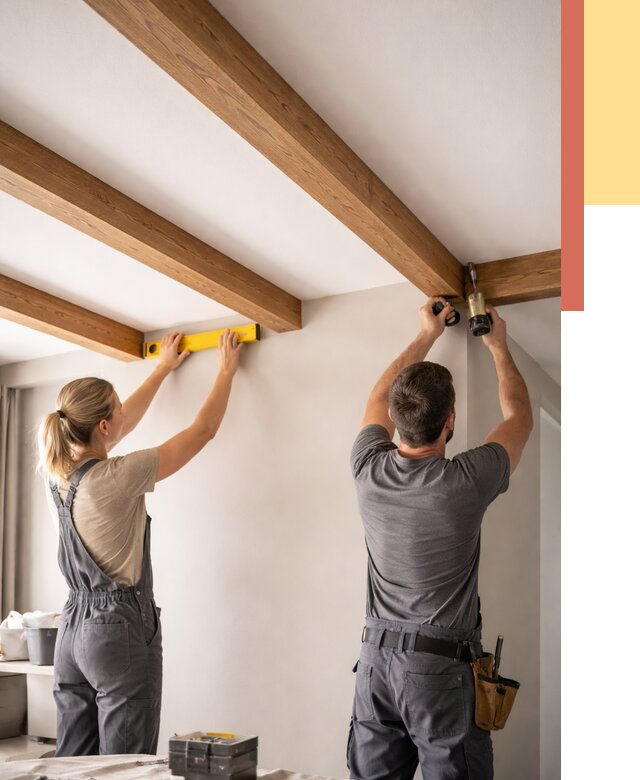 Монтаж декоративных балок на потолок в Можге от 4254 руб. — ОТДЕЛОЧНИК-Мжг