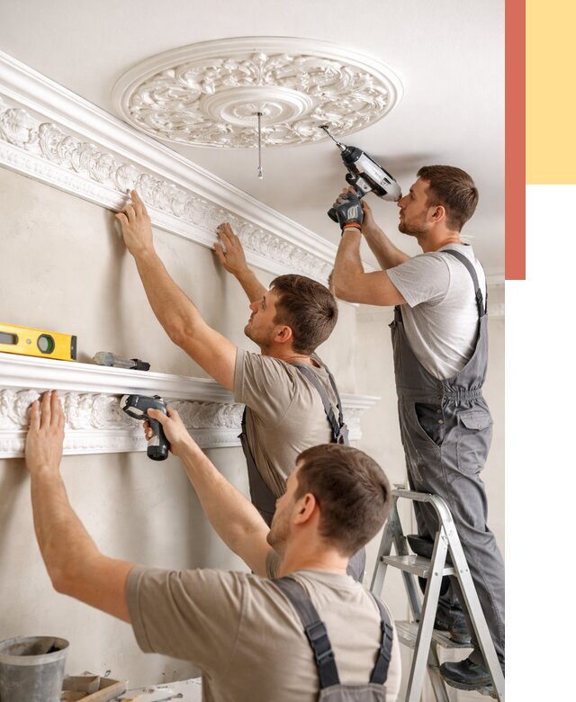 Монтаж лепнины на потолок в Можге от 3241 руб. быстро и недорого | ОТДЕЛОЧНИК-Мжг