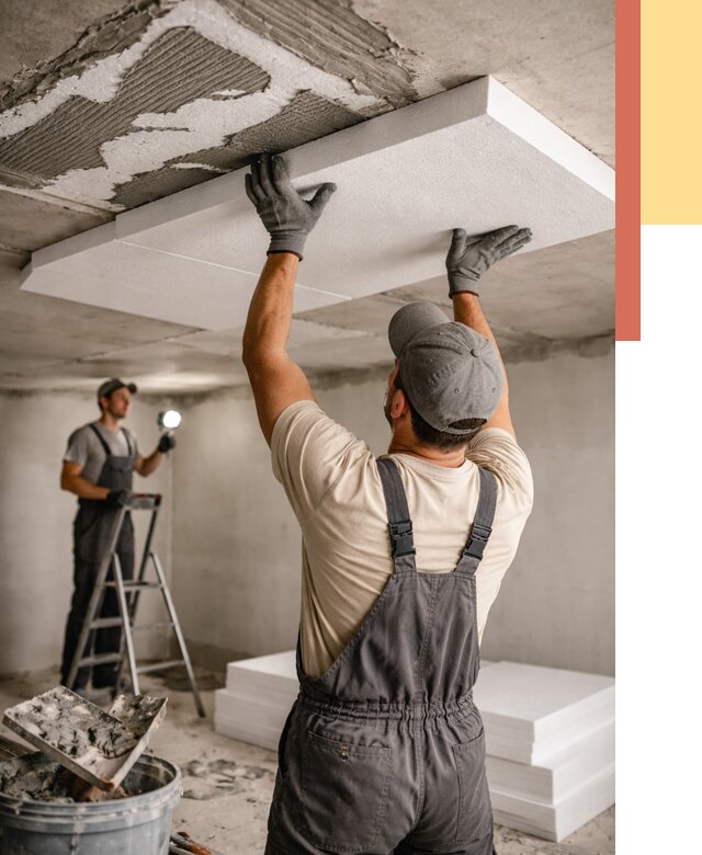 Утепление потолка пенопластом в Можге от 4558 руб/м2 — недорого и быстро | ОТДЕЛОЧНИК-Мжг