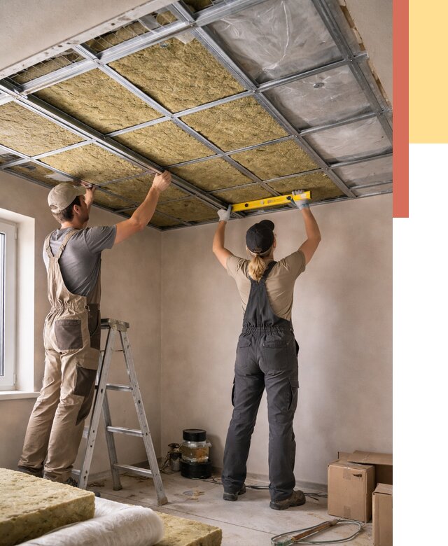 Шумоизоляция потолка в Можге от 1266 руб. под ключ — услуги ОТДЕЛОЧНИК-Мжг