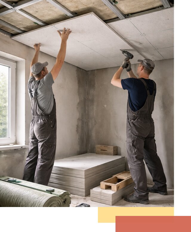 Шумоизоляция потолка панелями ЗИПС в Можге